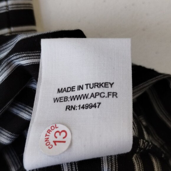 A.P.C. Marco Striped T-Shirt Black White Size L - Picture 12 of 14